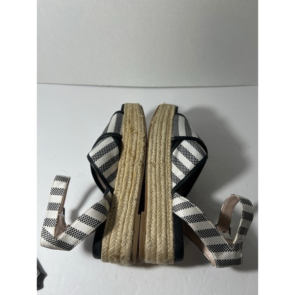 Nine West Black and White Striped Women's Sandals - Picture 5 of 8